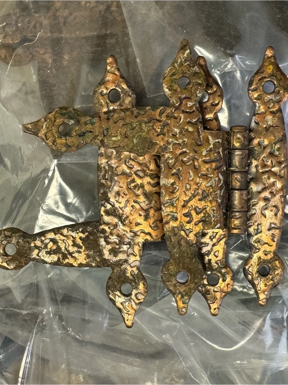 Bag of Ornate Decorative Cabinet Hinge - Antique Copper Finish Patina Green